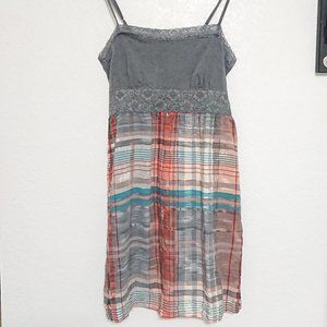 Mossimo orange grey plaid sundress M